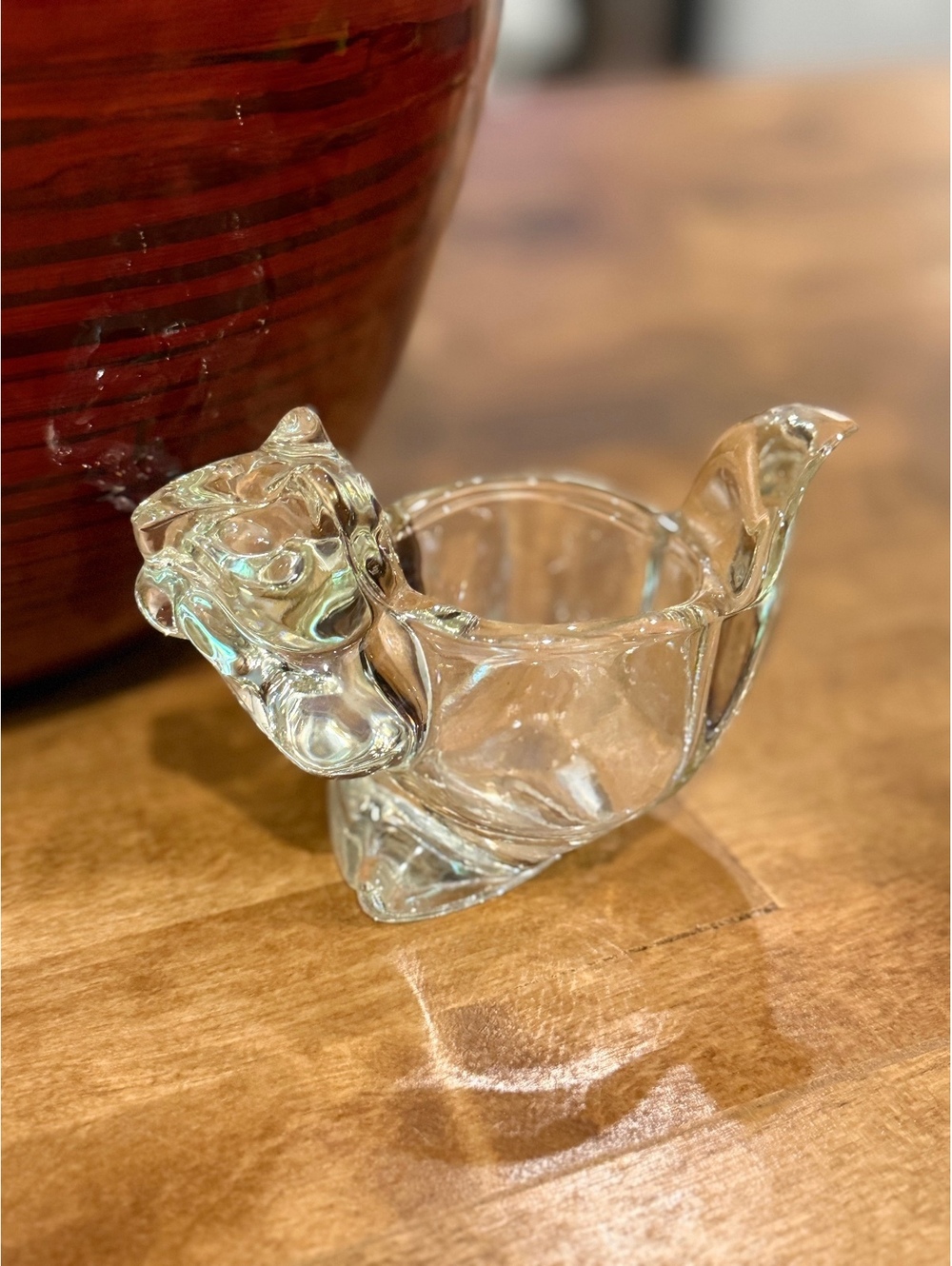 Clear Glass squirrel votive candle holder